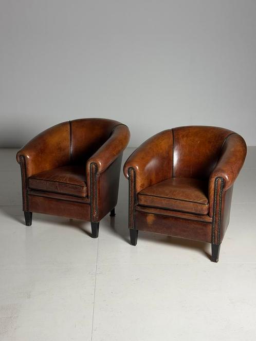 Schapenleren clubfauteuil Lounge Atelier, Antiek en Kunst, Antiek | Meubels | Stoelen en Sofa's, Ophalen of Verzenden