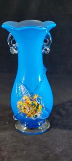 Azuur blauwe Murano vaas, Ophalen of Verzenden