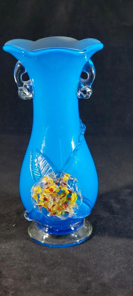 Azuur blauwe Murano vaas, Antiek en Kunst, Antiek | Vazen, Ophalen of Verzenden