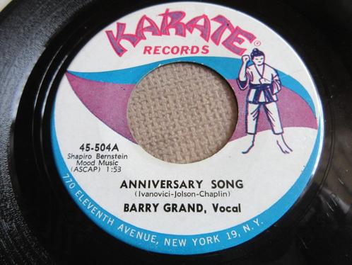 Originele 45t popcorn oldies Barry Grand - jubileumlied, Cd's en Dvd's, Vinyl Singles, Gebruikt, Single, R&B en Soul, 7 inch, Ophalen of Verzenden