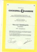 Ancien titre de 5 warrants au porteur, Enlèvement ou Envoi, Utilisé