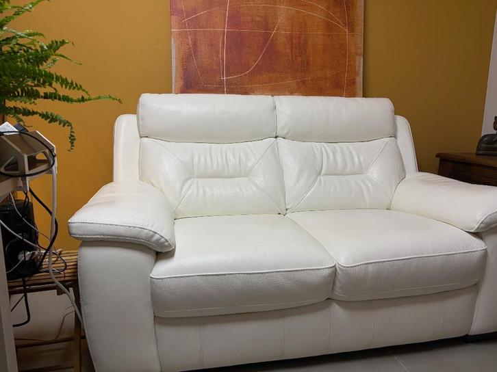 Canapé cuir 2 places HTL – Très bon état, Maison & Meubles, Canapés | Salons, Comme neuf, Banc droit, Deux personnes, 150 à 200 cm