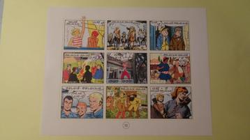 Feuillet 9 timbres CBBD - Tintin et compagnie !