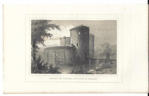 1844 - kasteel van Beersel, Antiek en Kunst, Kunst | Etsen en Gravures, Verzenden