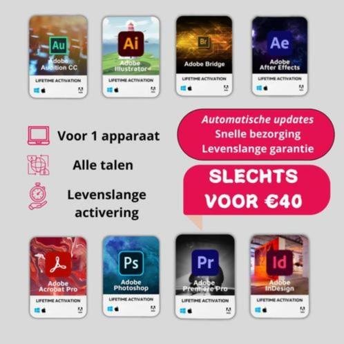 Adobe apps (Photoshop,Premiere pro,lightroom,indesign....), Computers en Software, Ontwerp- en Bewerkingssoftware, Nieuw, MacOS