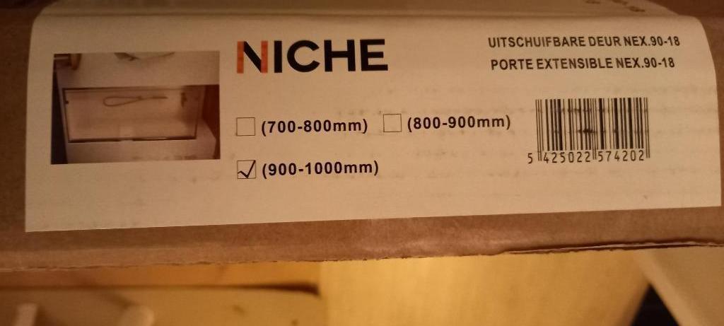 porte de douche neuve, marque NICHE, Doe-het-zelf en Bouw, Sanitair, Nieuw, Douche, Glas, Ophalen