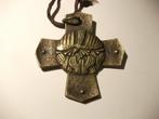 Bronzen kruisje hanger met psalmtekst