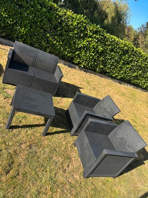 Lounge set, Tuin en Terras, Tuinsets en Loungesets, Gebruikt, Loungeset, Kunststof, 4 zitplaatsen, Ophalen