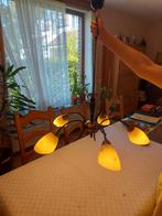 Vintage 5-takken kroonluchter., Huis en Inrichting, Lampen | Kroonluchters, Ophalen, Gebruikt, Glas