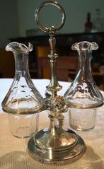 Antieke Verzilverd olie fles met Keukmerk, Ophalen of Verzenden, Zilver