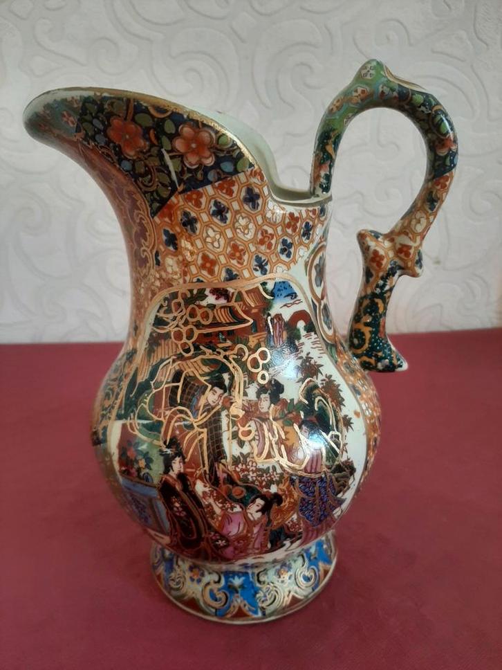 Retro sierkan in Satsuma stijl – handbeschilderd motief, Antiek en Kunst, Antiek | Vazen, Ophalen of Verzenden