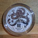 Perth Mint Lunar 3 Dragon/Draak 2oz zilver 2024 NIEUW, Enlèvement ou Envoi, Monnaie en vrac, Argent