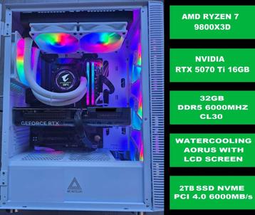 PC GAMER 4K AMD 9800X3D - RTX 5070 Ti DDR5 WATERCOOLING NEUF beschikbaar voor biedingen