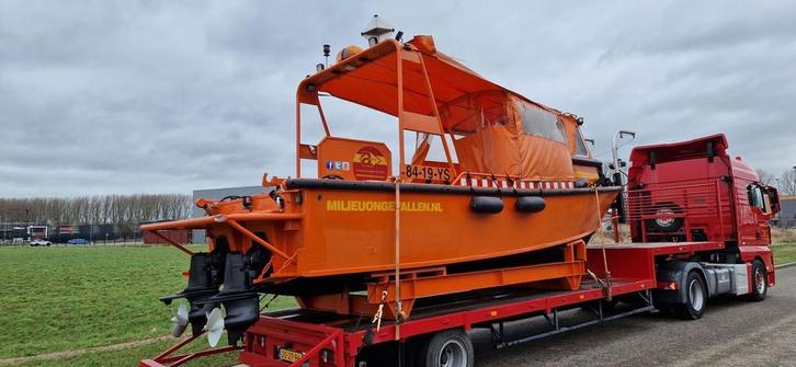 olieskimboot Survey werkboot duwboot, Watersport en Boten, Vis- en Consoleboten, Gebruikt