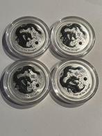 4x 1/2oz 999 zilveren munt lunar II Dragon 2012, Ophalen of Verzenden, Zilver