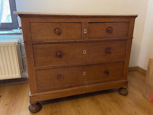 Commode ancienne en chêne, Huis en Inrichting, Kasten | Ladekasten, Gebruikt, Minder dan 100 cm, 50 tot 100 cm, 25 tot 50 cm, Eikenhout