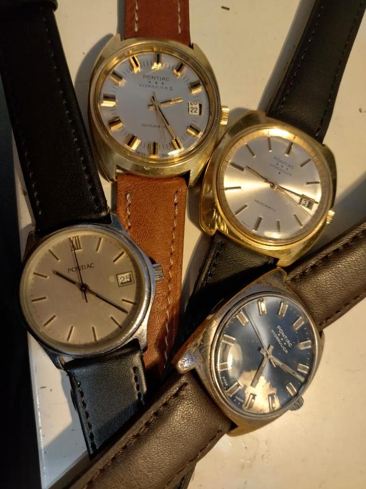 4 x Pontiac hydraulica , vintage horloges, Handtassen en Accessoires, Horloges | Antiek, Verzenden
