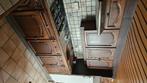 Volledige eiken keuken te koop met gasvuur en dampkap, Huis en Inrichting, Ophalen, Gebruikt, Overige materialen, Bruin