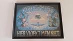 Kader met glas inclusief prent: hier vloekt men niet, Antiek en Kunst, Ophalen of Verzenden