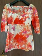 Tuniek blouse, wit en oranje, Esprit, maat 40, 70cm lengte, Ophalen, Zo goed als nieuw, Maat 38/40 (M), Wit