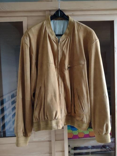 Suede bomber jack – maat 56 (zie foto’s & omschrijving), Kleding | Heren, Jassen | Zomer, Zo goed als nieuw, Maat 56/58 (XL), Ophalen