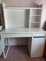 IKEA MICKE Bureau Met Opzetstuk | 105x50 cm | Wit | LEVERING, Ophalen of Verzenden, Zo goed als nieuw, Bureau