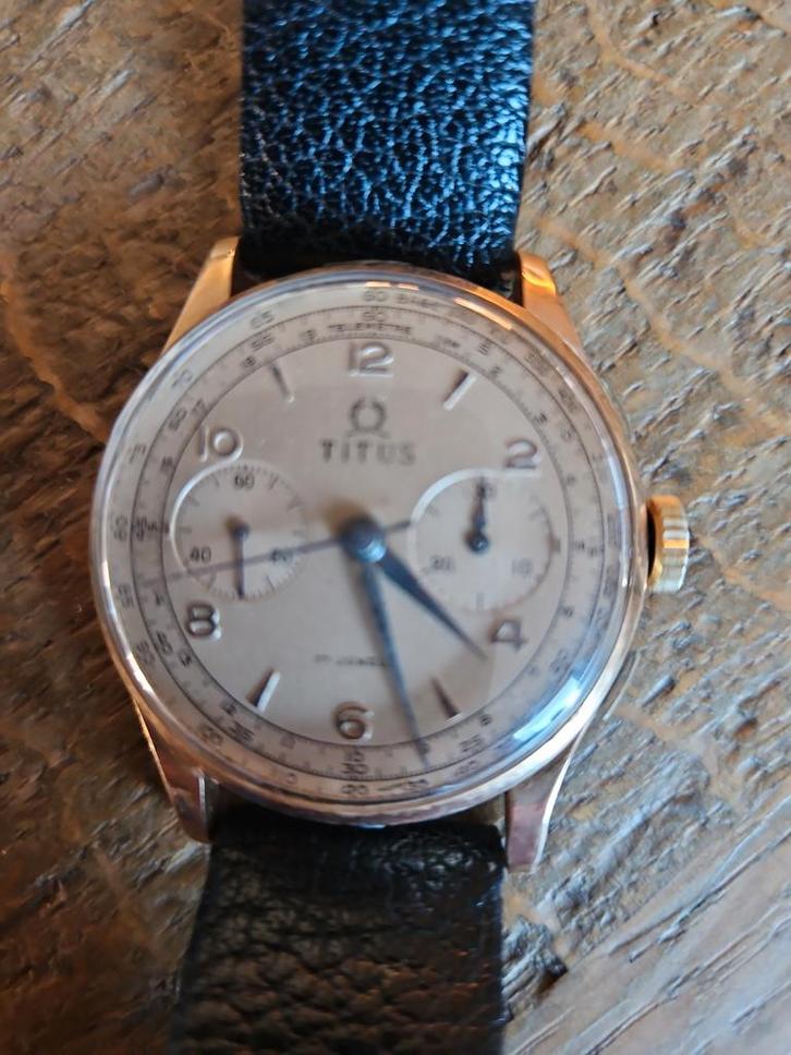 Titus Genève chronograaf Swiss, Bijoux, Sacs & Beauté, Montres | Anciennes | Antiquités, Montre-bracelet, Autres marques, Or, 1930 à 1960