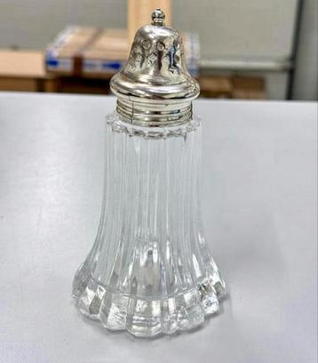 Franse Shabby vintage suiker / zout strooier silver plated beschikbaar voor biedingen