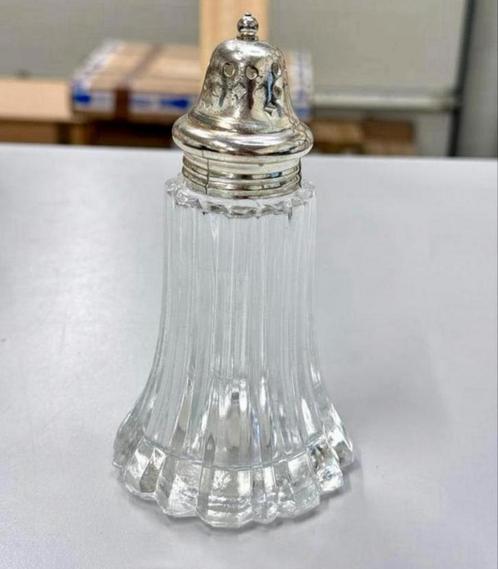 Franse Shabby vintage suiker / zout strooier silver plated, Antiek en Kunst, Antiek | Servies los, Ophalen of Verzenden