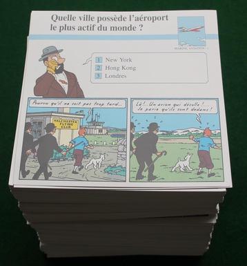 Immense lot de cartes Tintin, questions + réponses 654 pièce