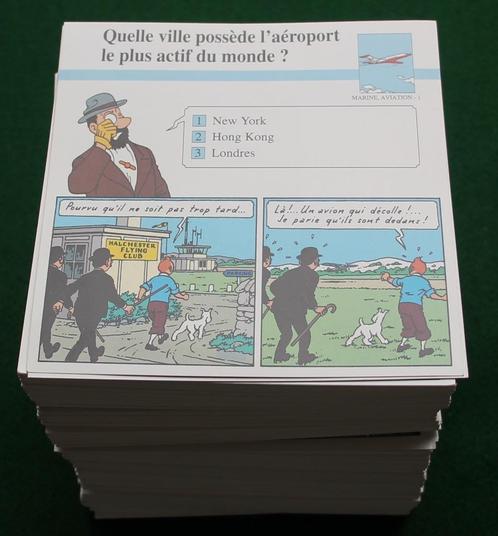 Immense lot de cartes Tintin, questions + réponses 654 pièce, Collections, Personnages de BD, Comme neuf, Image, Affiche ou Autocollant