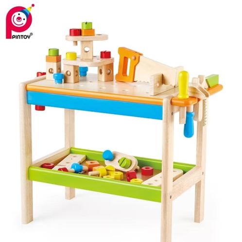 Pintoy Houten werkbank, Kinderen en Baby's, Speelgoed | Houten speelgoed, Zo goed als nieuw, Overige typen, Ophalen
