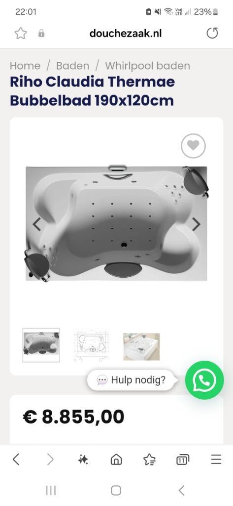 Riho Claudia thermae bubbelbad, Tuin en Terras, Bubbelbaden en Hottubs, Zo goed als nieuw, Vast, Inbouw, Ophalen of Verzenden