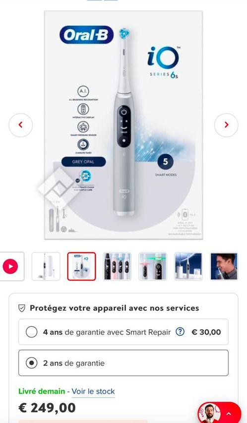 ‼️BROSSE À DENTS ÉLECTRIQUE ORAL-B IO 6 S GREY OPAL‼️, Handtassen en Accessoires, Uiterlijk | Mondverzorging, Nieuw, Tandenborstel