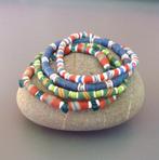4 bracelets africains tubulaires heishi pour homme ou femme, Bleu, Avec bracelets à breloques ou perles, Enlèvement ou Envoi, Élastique