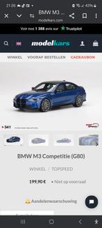 Topspeed bmw m3 Competition G80 2021 Blauw  UITVERKOCHT, Hobby en Vrije tijd, Ophalen of Verzenden, Nieuw, Auto, Overige merken