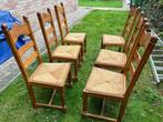 voleiken stoelen met rieten zit, Ophalen, Gebruikt, Riet of Rotan