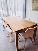 Eettafel met 6 stoelen, Huis en Inrichting, Ophalen, Gebruikt, Eikenhout, Vijf personen of meer