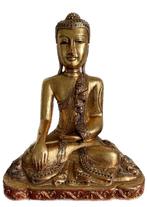Ancien Bouddha Mandalay en Bois Sculpté - Birmanie - 1970, Enlèvement ou Envoi