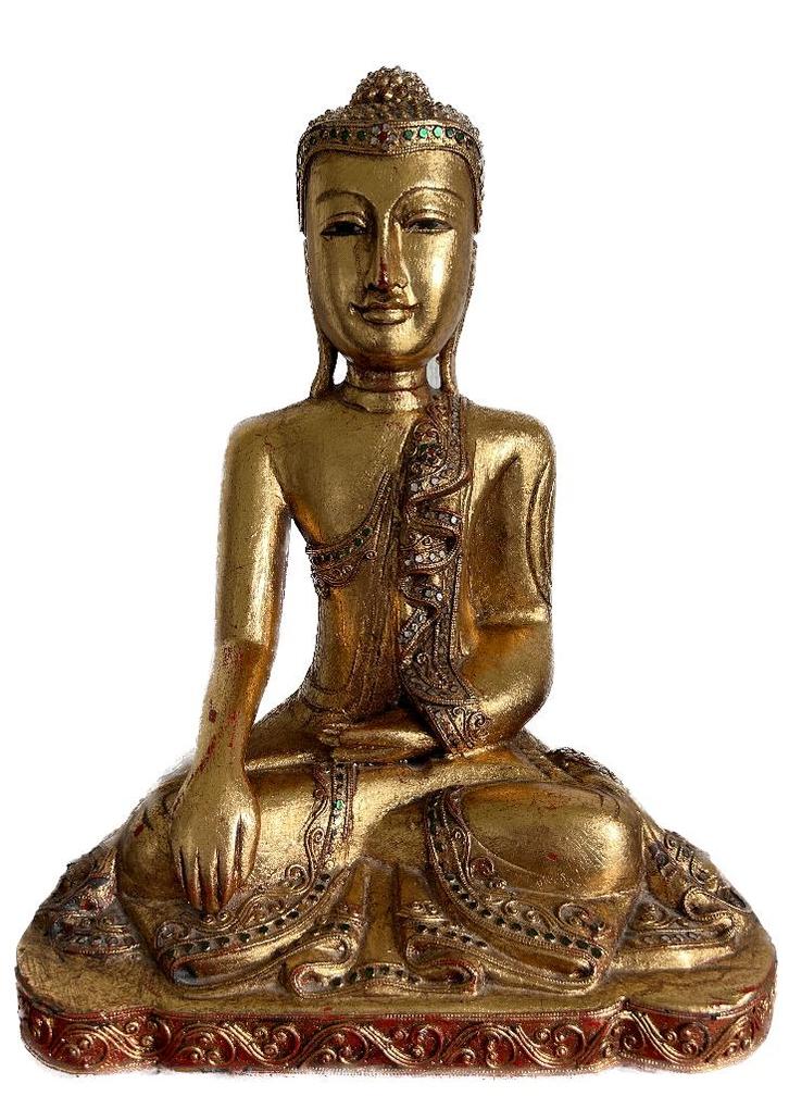 Ancien Bouddha Mandalay en Bois Sculpté - Birmanie - 1970, Antiquités & Art, Art | Art non-occidental, Enlèvement ou Envoi