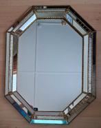 Venetiaanse trapezium spiegel. afgewerkt met messing., Antiek en Kunst, Ophalen, 50 tot 100 cm, Minder dan 100 cm