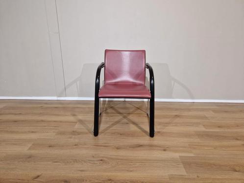 6x Thonet A320 Eetkamerstoelen - Rosé - Leder - Vintage, Maison & Meubles, Chaises, Utilisé, Cinq, Six Chaises ou plus, Cuir, Noir