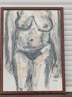 technique mixte nue signe marcel delmotte, Antiquités & Art, Enlèvement ou Envoi