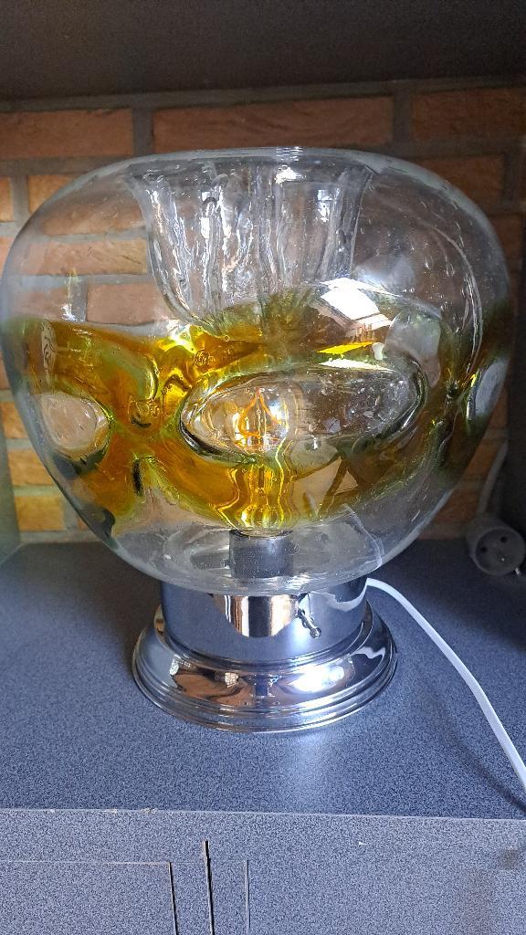 lampe de table avec verre de Murano Toni Zuccheri, Maison & Meubles, Lampes | Lampes de table, Verre, Métal, Enlèvement ou Envoi