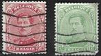2 Postzegels Koning Albert I België 1915, Koninklijk huis, Frankeerzegel, Ophalen of Verzenden, Gestempeld