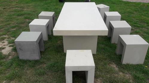 Salon de jardin résine lourde imitation béton, Tuin en Terras, Tuinsets en Loungesets, Ophalen of Verzenden