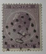 1867. Léopold l. 1Fr. N°: 21A., Avec timbre, Affranchi, Oblitéré, Maison royale