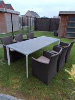 Prachtige tuinset, tafel Vinci, 6 zeteltjes Bristol, 6kussen, Tuin en Terras, Eettafel, 6 zitplaatsen, Aluminium, Ophalen of Verzenden