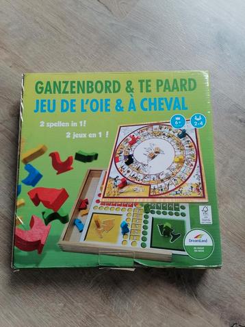 Jeu de l'oie et à cheval en bois  beschikbaar voor biedingen