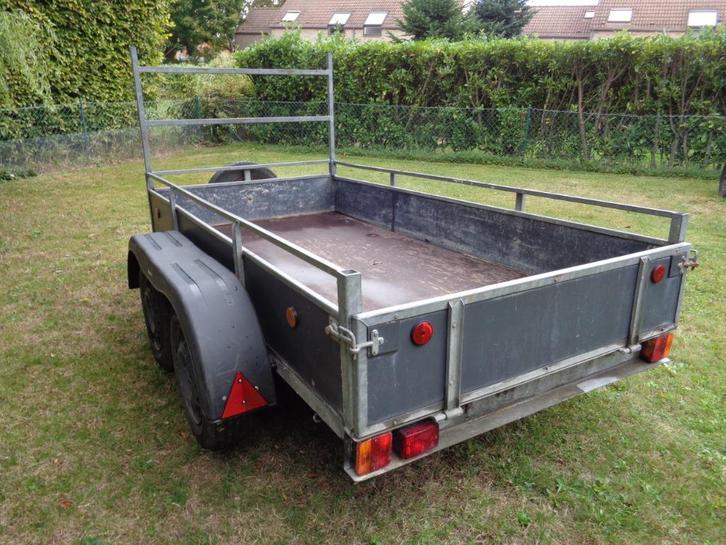 galva dubbelas remork 750kg met merkplaatje L2,56m /b1.30m, Auto diversen, Aanhangers en Bagagewagens, Gebruikt, Ophalen